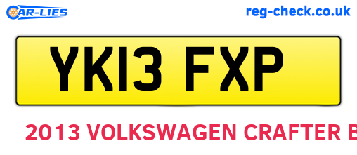 YK13FXP are the vehicle registration plates.