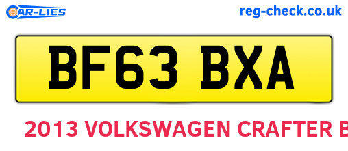 BF63BXA are the vehicle registration plates.