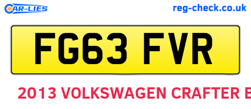 FG63FVR are the vehicle registration plates.