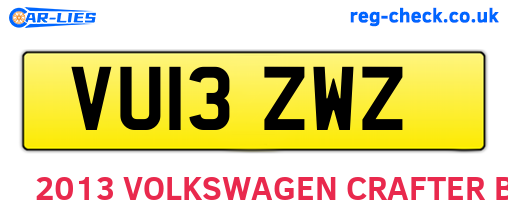 VU13ZWZ are the vehicle registration plates.