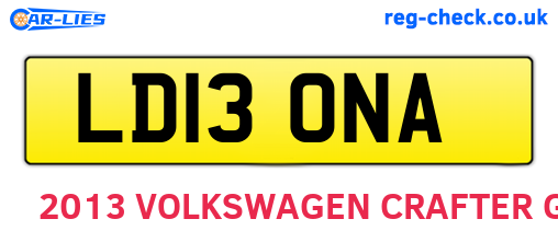 LD13ONA are the vehicle registration plates.