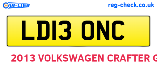 LD13ONC are the vehicle registration plates.