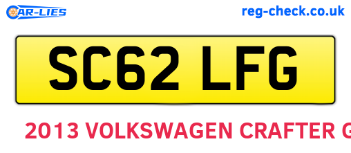SC62LFG are the vehicle registration plates.