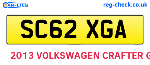 SC62XGA are the vehicle registration plates.