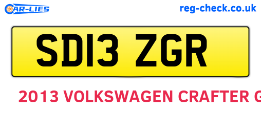 SD13ZGR are the vehicle registration plates.