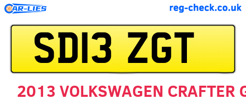SD13ZGT are the vehicle registration plates.