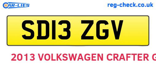 SD13ZGV are the vehicle registration plates.
