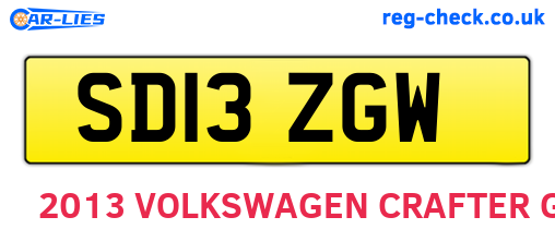 SD13ZGW are the vehicle registration plates.