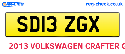 SD13ZGX are the vehicle registration plates.