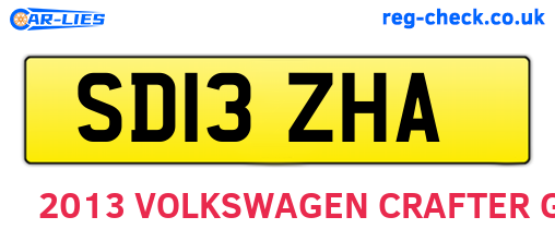 SD13ZHA are the vehicle registration plates.