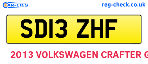 SD13ZHF are the vehicle registration plates.