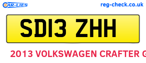 SD13ZHH are the vehicle registration plates.