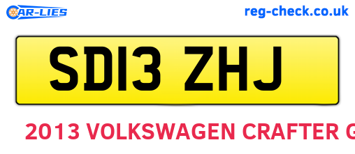 SD13ZHJ are the vehicle registration plates.