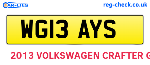 WG13AYS are the vehicle registration plates.