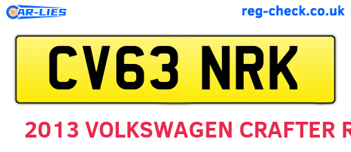 CV63NRK are the vehicle registration plates.