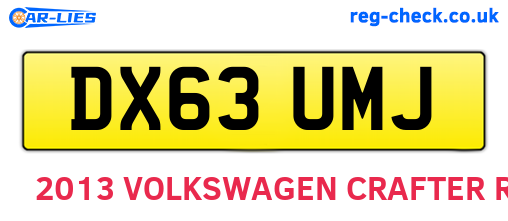 DX63UMJ are the vehicle registration plates.