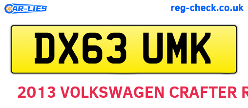 DX63UMK are the vehicle registration plates.