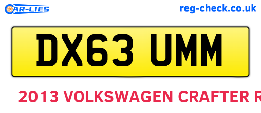 DX63UMM are the vehicle registration plates.