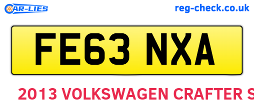 FE63NXA are the vehicle registration plates.