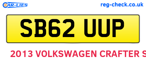 SB62UUP are the vehicle registration plates.