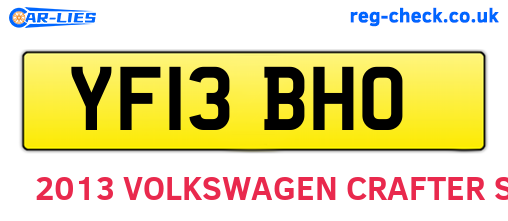 YF13BHO are the vehicle registration plates.