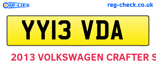 YY13VDA are the vehicle registration plates.