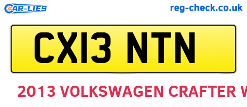 CX13NTN are the vehicle registration plates.