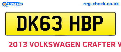 DK63HBP are the vehicle registration plates.