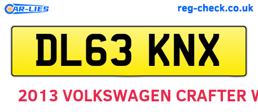 DL63KNX are the vehicle registration plates.