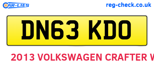 DN63KDO are the vehicle registration plates.