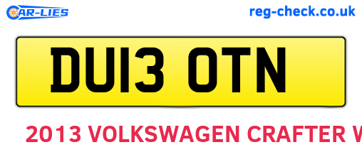 DU13OTN are the vehicle registration plates.