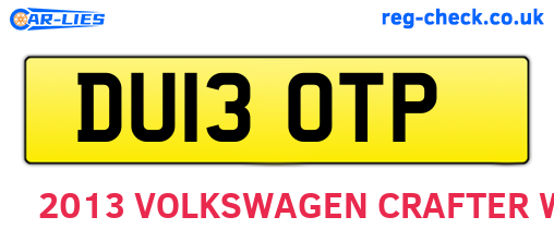 DU13OTP are the vehicle registration plates.