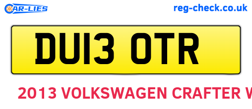 DU13OTR are the vehicle registration plates.