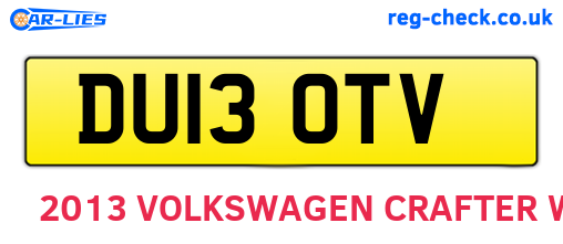DU13OTV are the vehicle registration plates.