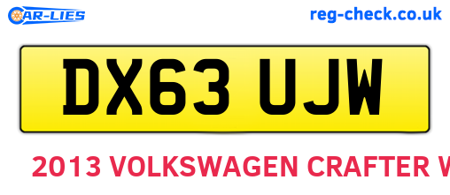 DX63UJW are the vehicle registration plates.
