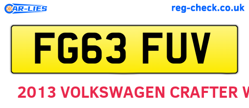 FG63FUV are the vehicle registration plates.