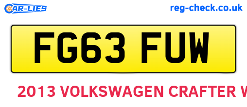 FG63FUW are the vehicle registration plates.