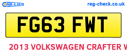 FG63FWT are the vehicle registration plates.