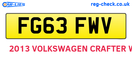 FG63FWV are the vehicle registration plates.