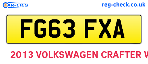 FG63FXA are the vehicle registration plates.