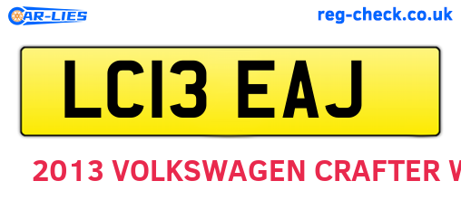 LC13EAJ are the vehicle registration plates.