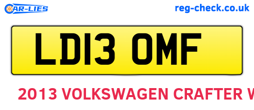 LD13OMF are the vehicle registration plates.