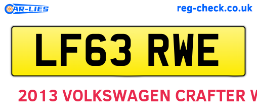 LF63RWE are the vehicle registration plates.