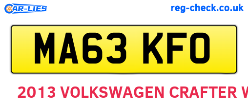 MA63KFO are the vehicle registration plates.