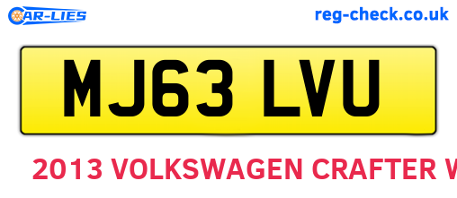 MJ63LVU are the vehicle registration plates.