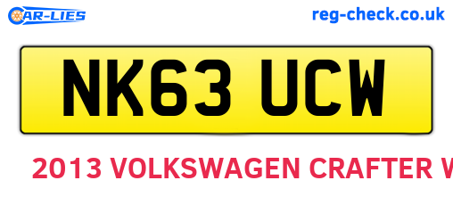 NK63UCW are the vehicle registration plates.