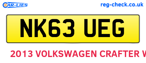 NK63UEG are the vehicle registration plates.