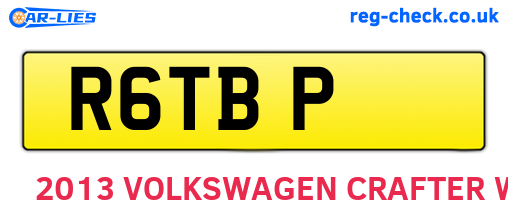 R6TBP are the vehicle registration plates.