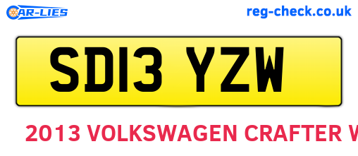 SD13YZW are the vehicle registration plates.