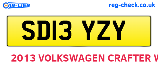 SD13YZY are the vehicle registration plates.
